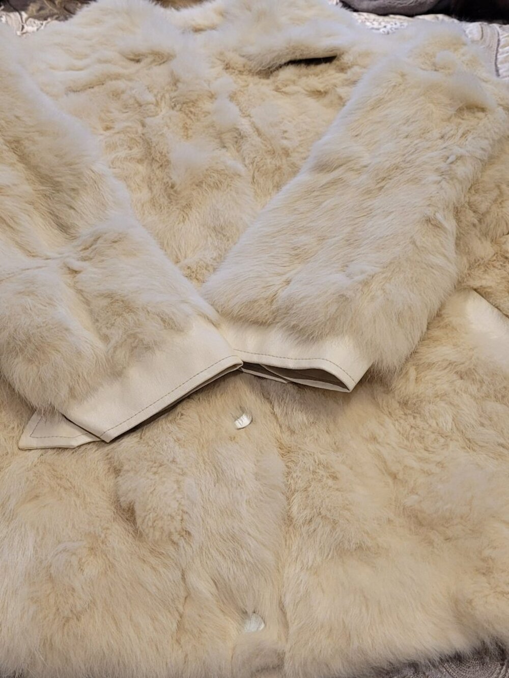 Genuine Rabbit Fur Coat - Picture 5 of 12